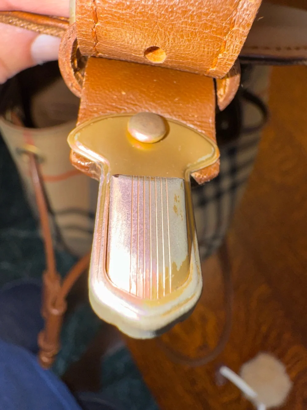Burberrys Vintage Haymarket Check Drawstring Mini Backpack w/COA
